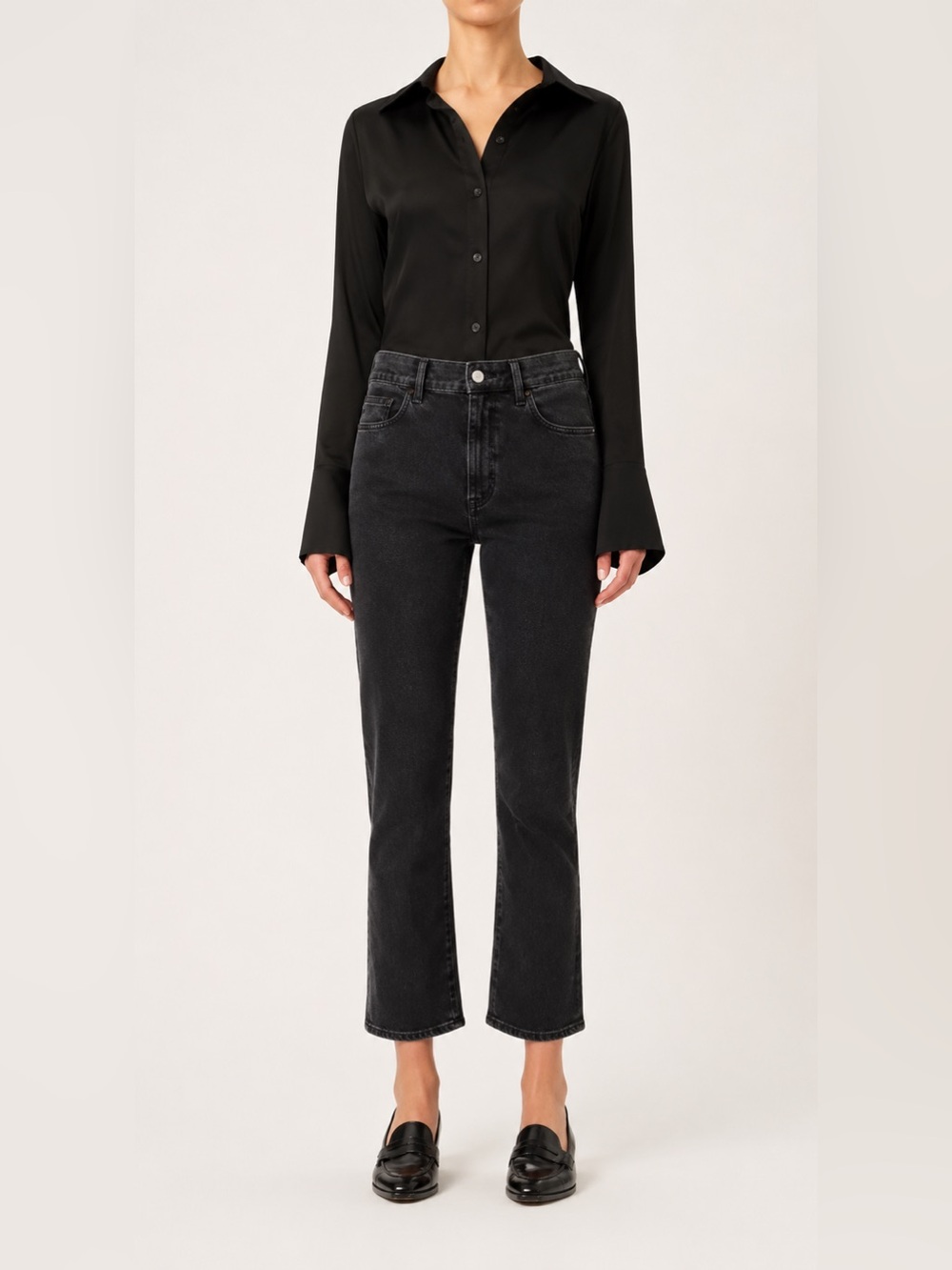 DL1961 Nightshade (Black) Patti Straight High Rise Vtg Ankle Jeans Women